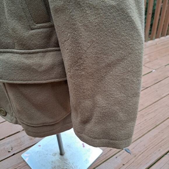 LL Bean VTG Coat Men 100% Wool Large Item 273509 Beige Tan - Picture 12 of 16